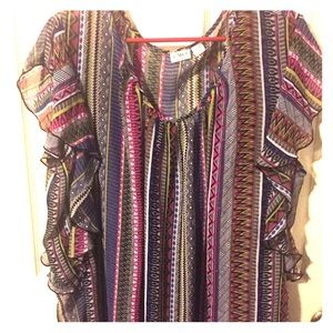 Cato short sleeved ruffle shirt